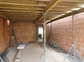  - Bednění ŽB stropu nad 1.NP před betonáží