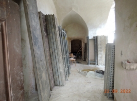  - Montáž lešení v hlavní lodi